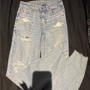 American Eagle Light Wash Ripped Boyfriend Jeans